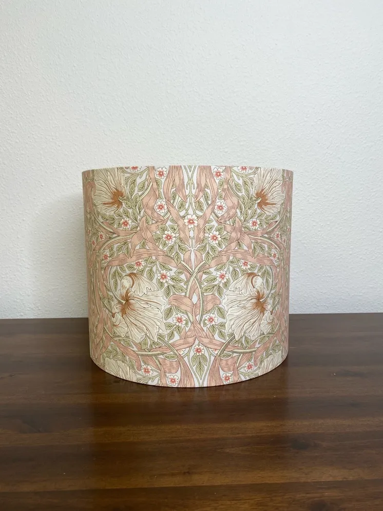 William Morris Pimpernel Blush Handmade Lampshade&nbsp; - 10 inches White Lining