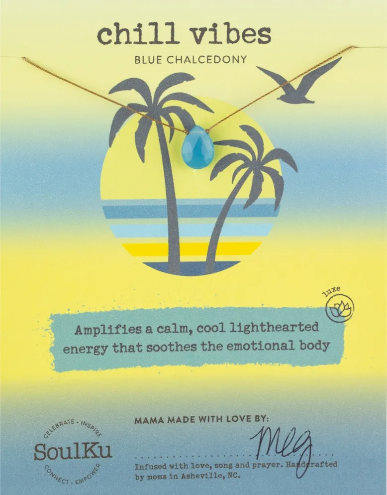 Blue Chalcedony Blissful Beach Necklace for Chill Vibes