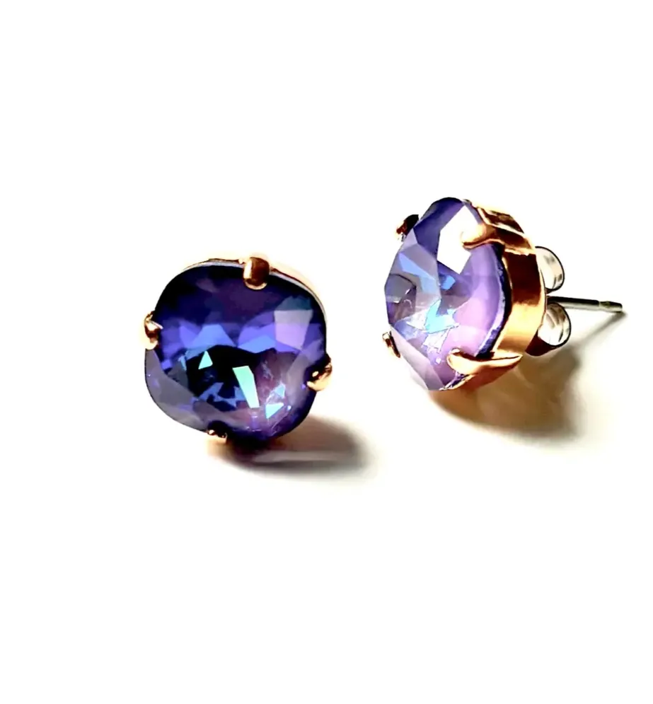 Majestic purple Gold plated Small dazzling studs