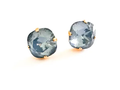 Washed denim Gold plated Small dazzling studs