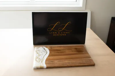Breadboard 12"x18"  Gold Quartz Accented Resin