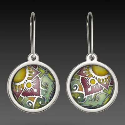 Passion Flower Earrings - Silver-tone Stainless Steel
