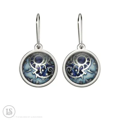 Man in the Moon Earrings - Silver-tone