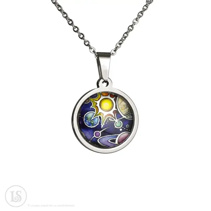 Solar System 19mm Pendant - Silver-tone
