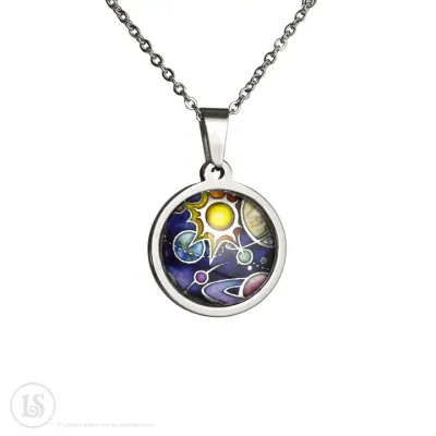 Solar System 19mm Pendant - Silver-tone