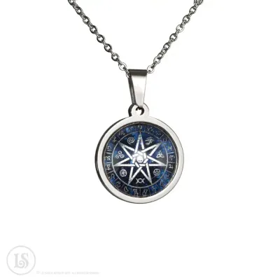 Astrologic Septagram Pendant, 19mm - Silver-tone Stainless Steel