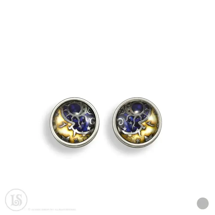 Harvest Moon Stud Earrings - Silver-tone Stainless Steel