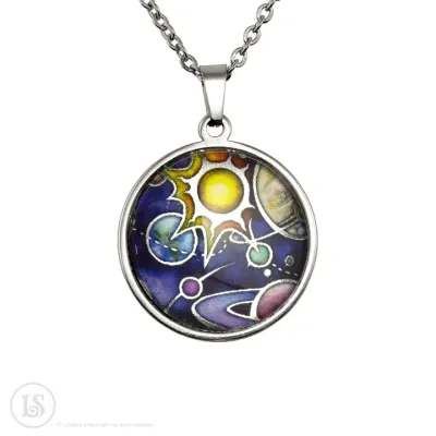 Solar System 28mm Pendant - Silver-tone