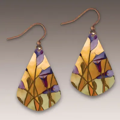 SH19JE Calla Lily Purple Short Drop Handmade Earrings
