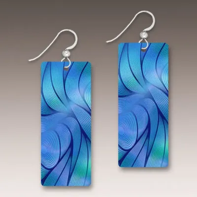 24NCE Midnight Aurora Abstract Rec Handmade Earrings 