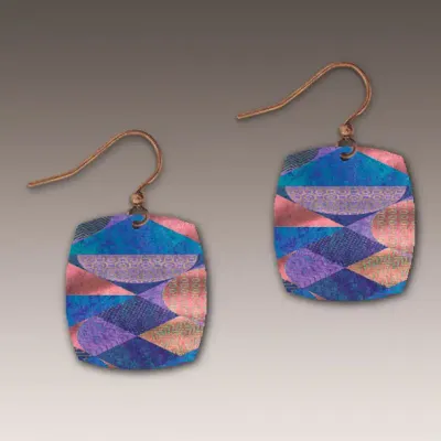 BCS Violet Ember Abstract Button Drop Handmade Earrings 