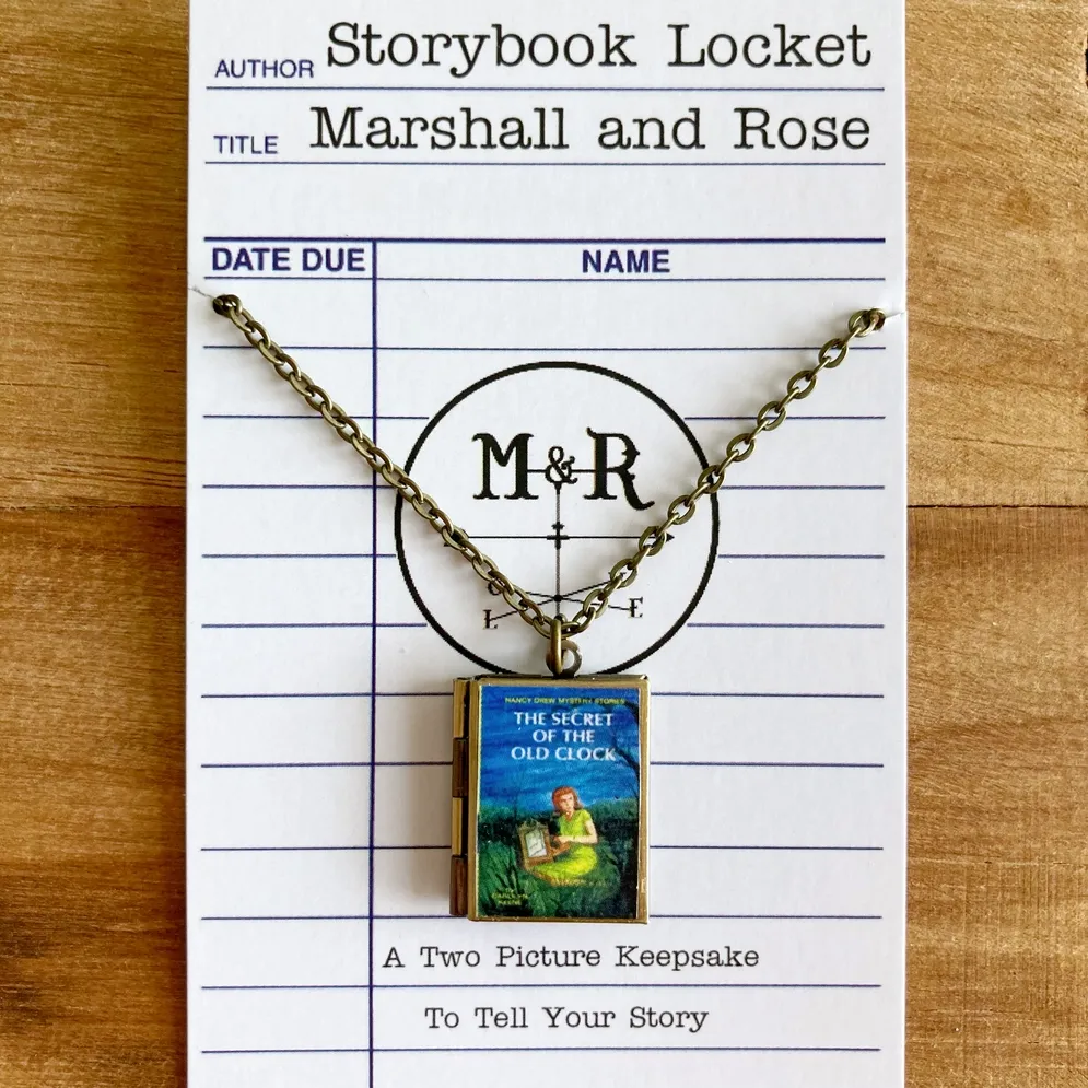 Nancy Drew - Secret of the Old Clock Book Locket Necklace Bronze