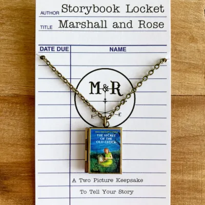 Nancy Drew - Secret of the Old Clock Book Locket Necklace Bronze