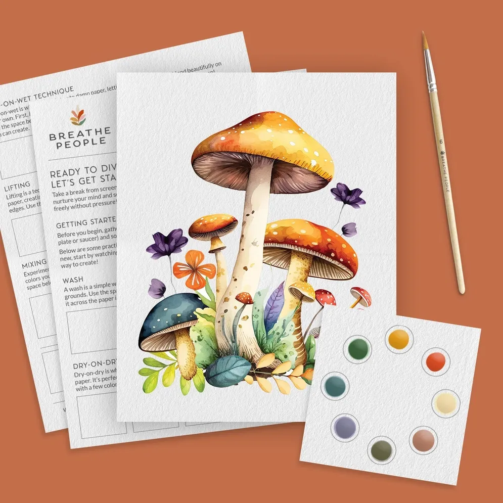 Mushrooms Watercolor Paint Set