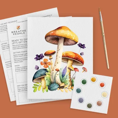 Mushrooms Watercolor Paint Set