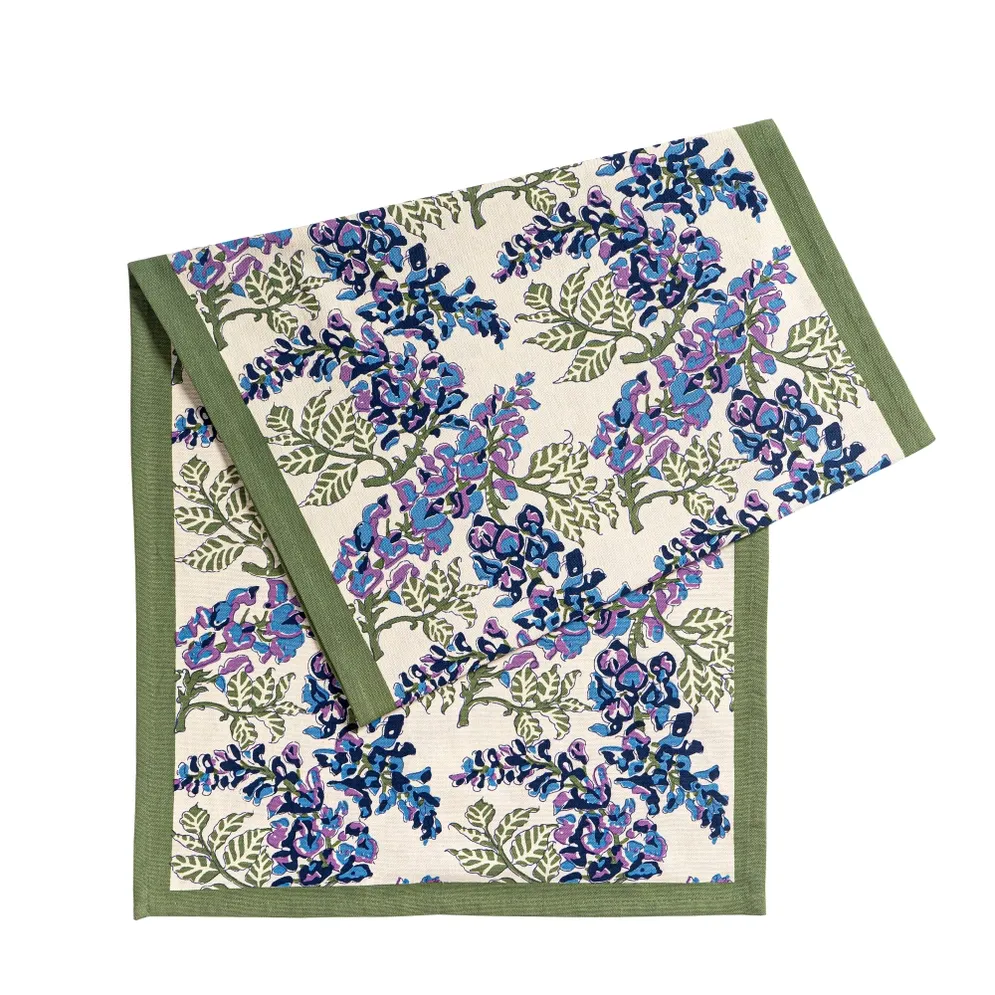 Wisteria Blue &amp; Green | Table Runners - 16" x 72"