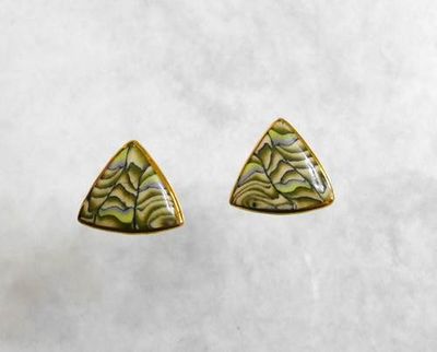 Bamboo Button Post Earring