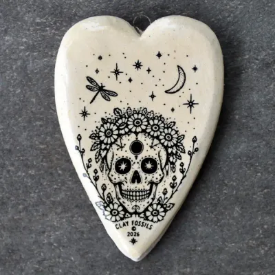 Day of the Dead, handmade USA, gift, boxed, pottery