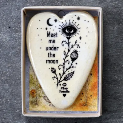 Meet Me Under The Moon, handmade USA, pottery, boxed gift