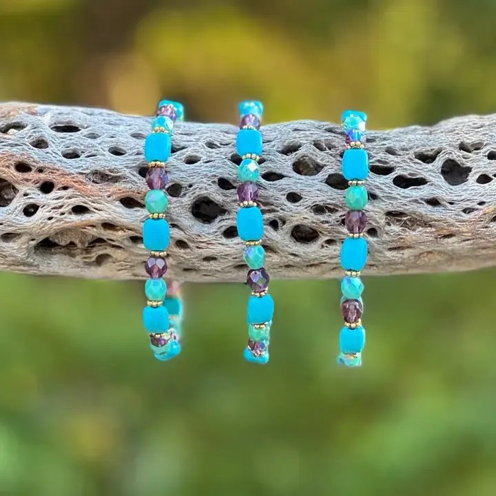 Magnesite Gold Stretchy Bracelet