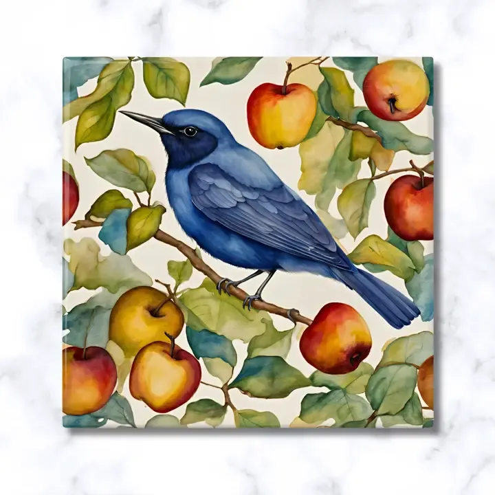 Bluebird Ceramic Trivet