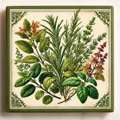 Vintage Herbs Ceramic Trivet