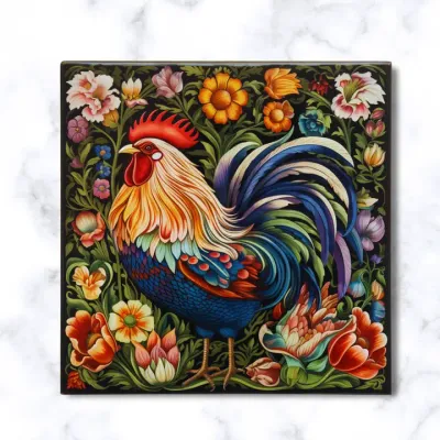 Italian Rooster Ceramic Trivet