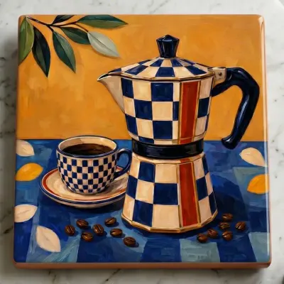 Mediterranean Coffee Ceramic Trivet