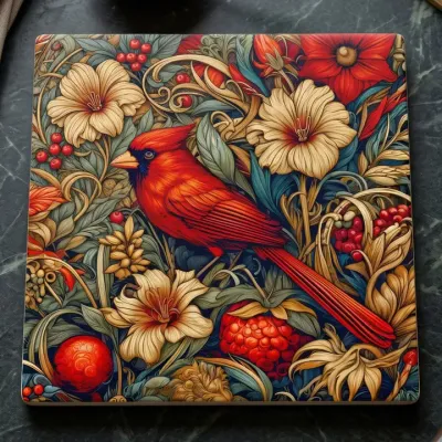 Cardinal Ceramic Trivet William Morris