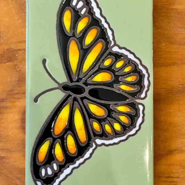 3x6 Butterfly Tile Art Gift - Green