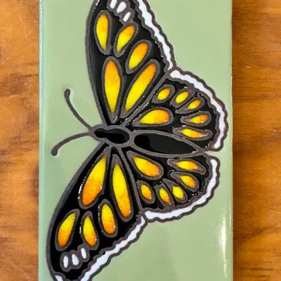 3x6 Butterfly Tile Art Gift - Green