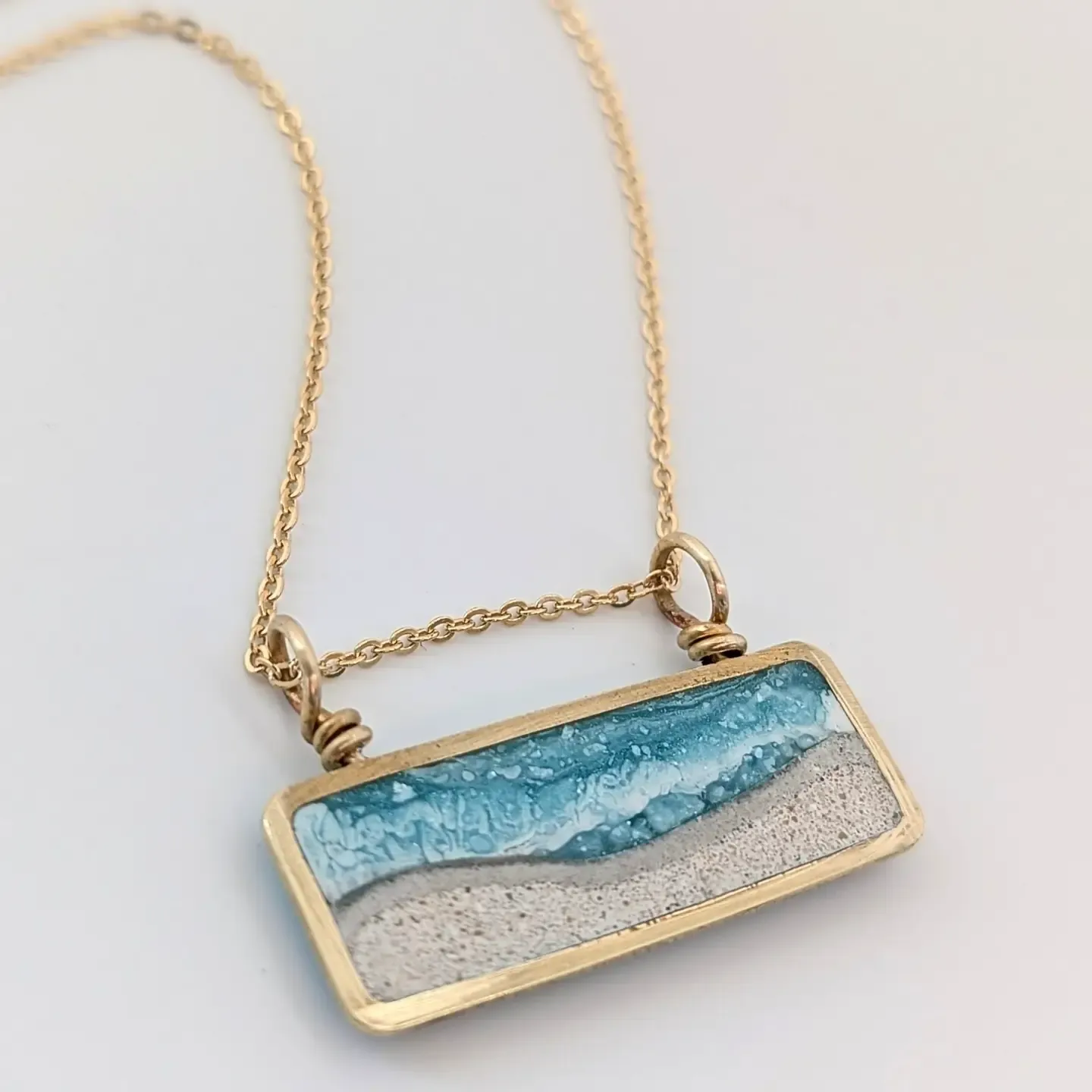 Turquoise Brass Mini Beach Necklace