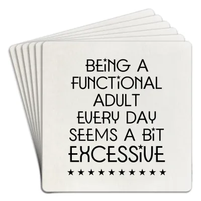 Being a Functional Adult Every Day Coaster | Paper 6pk