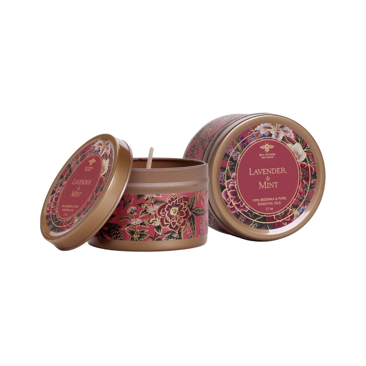 Tin Candles – Pure Beeswax – Winter Garden Collection - Lavender Mint