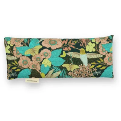 Eye Pillow - 450 | Dogwood and Hummingbird on Dark Teal Lavender