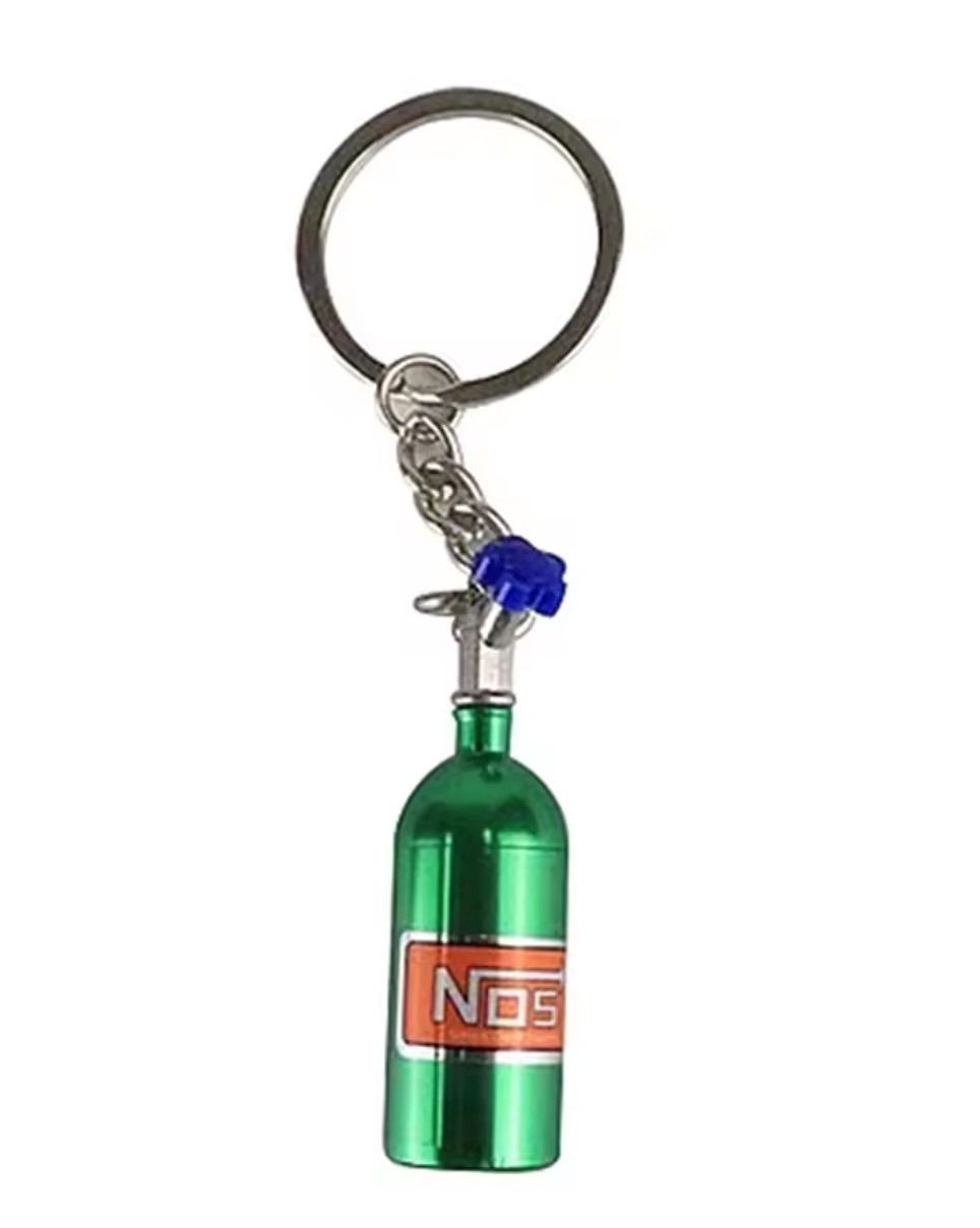 Mini NOS Nitrous Bottle Green Keyring