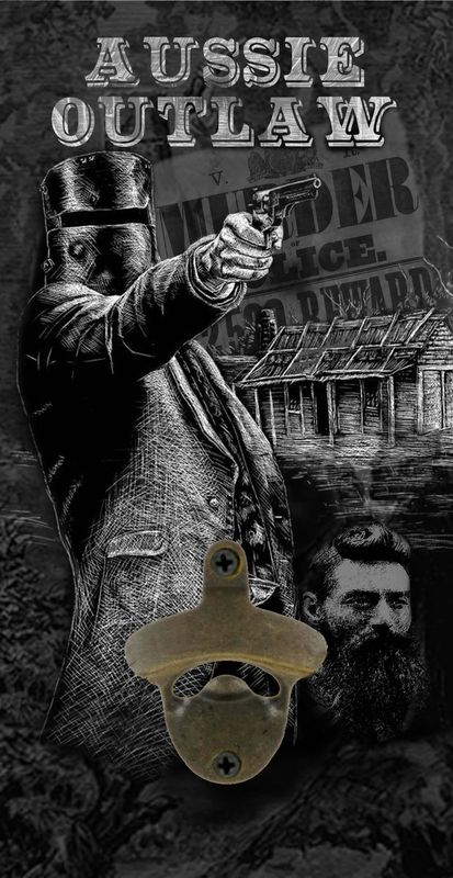 Aussie Outlaw Wall Mounted Bottle Opener