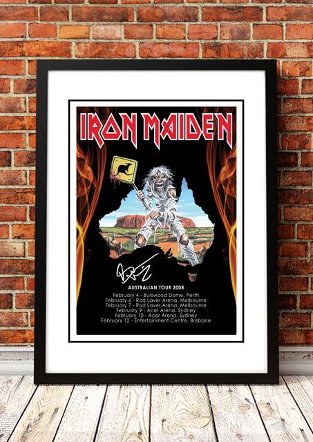 Signed IRON MAIDEN 'Australian Tour' Signed Tour Poster 2008 Signed IRON MAIDEN 'Australian Tour' Signed Tour Poster 2008