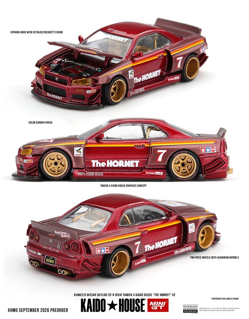 Kaido House KHMG315 Nissan Skyline GT-R (R34) TAMIYA x KAIDO HOUSE Kaido House KHMG315 Nissan Skyline GT-R (R34) TAMIYA x KAIDO HOUSE "The Hornet" V2