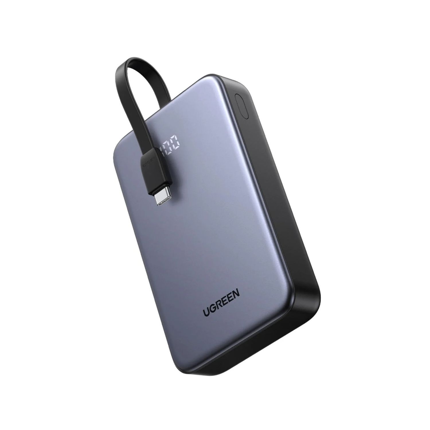 Batería Portátil 20,000 mAh 22.5W con Cable USB-C Integrado y Pantalla – UGREEN