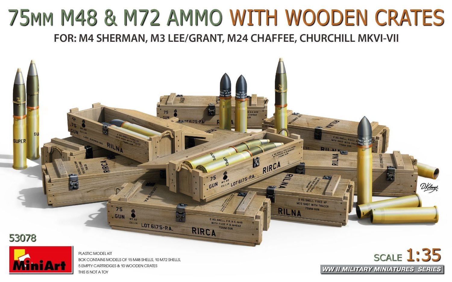 75mm M48 & M72 Amm mit Holzkisten in 1:35 / 53087