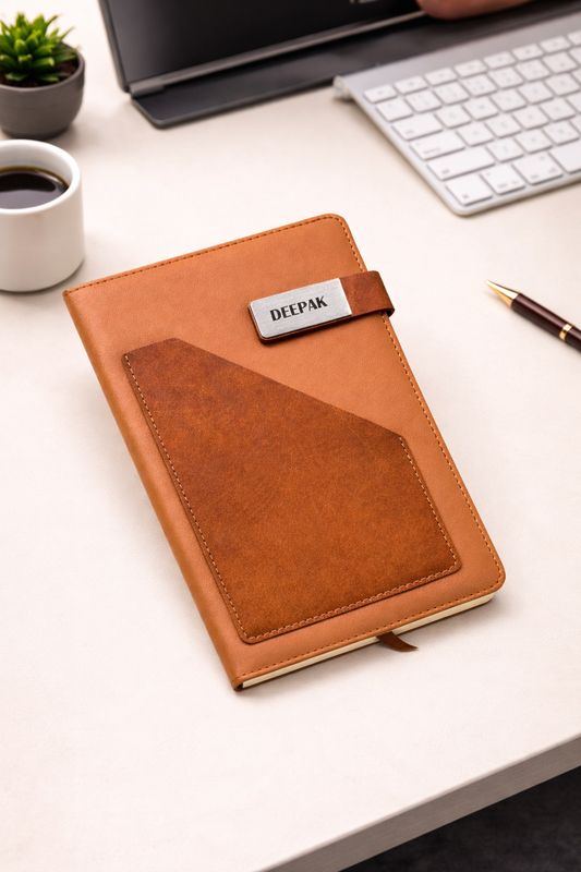 Personalized Terra Luxe Dairy  - Warm Tan Colour