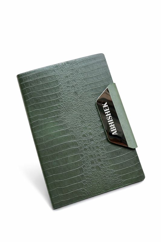 Personalized Alpha Crock Diary - Forest Luxe Green Color