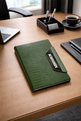 Personalized Alpha Crock Diary - Forest Luxe Green Color