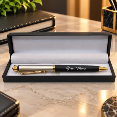 Black Silver Monarch Personalized Pen