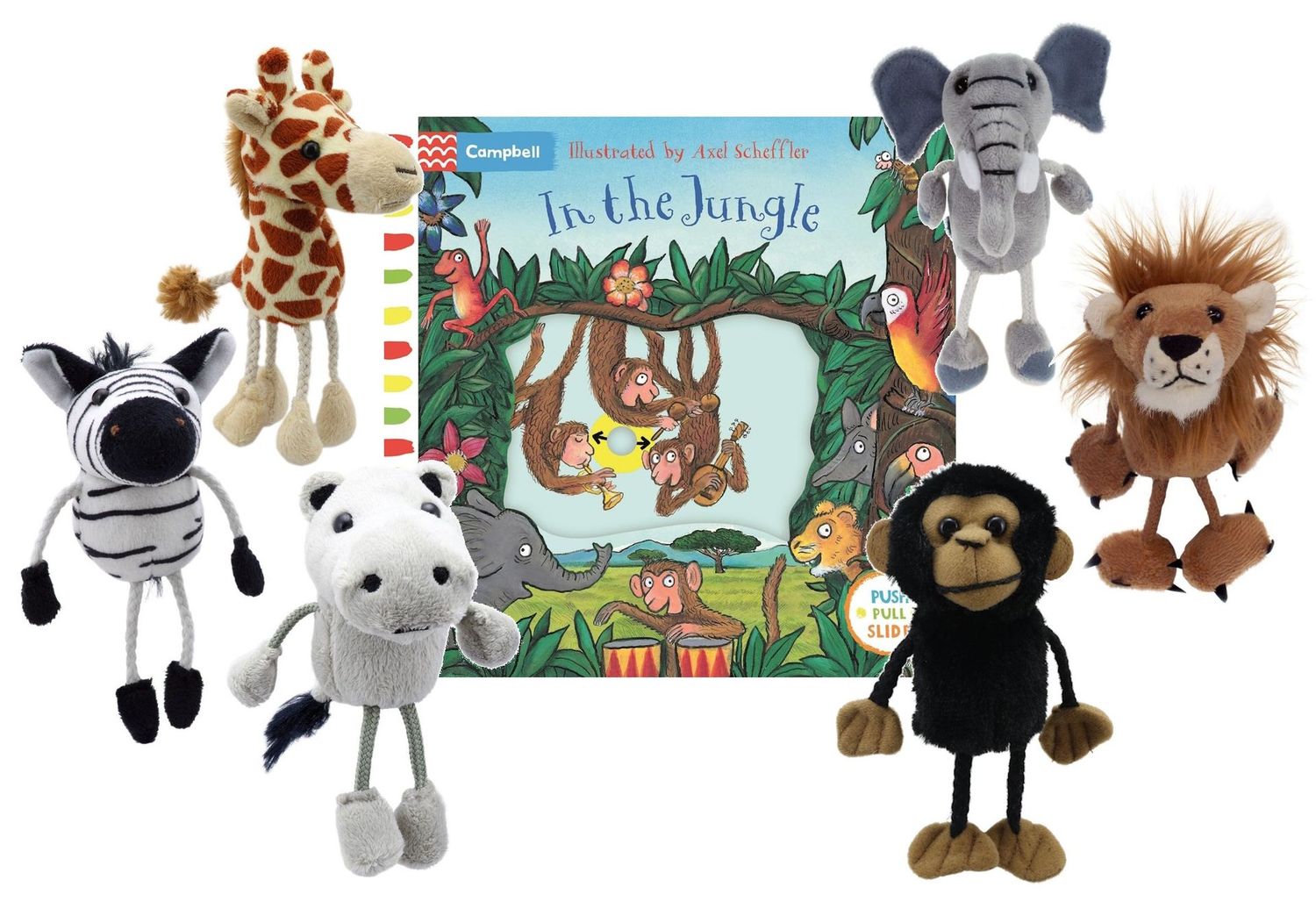​In the Jungle Book & Puppet Set – Jungle Animal Puppets for Storytelling & Early Years Learning