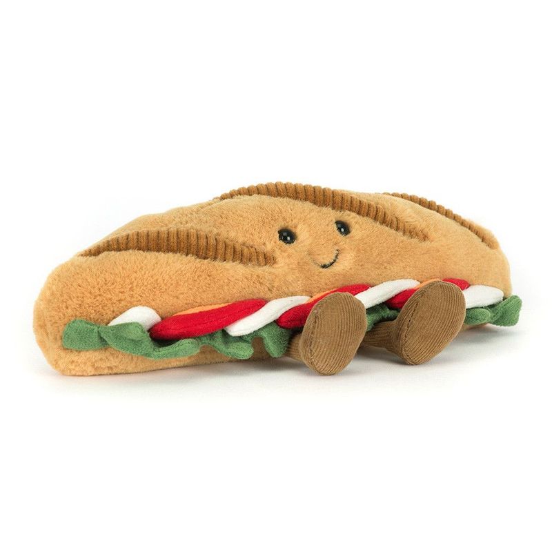 Jellycat Amuseable Caprese Baguette Plüsch Sandwich mit Tomate Mozzarella Basilikum A2TMB