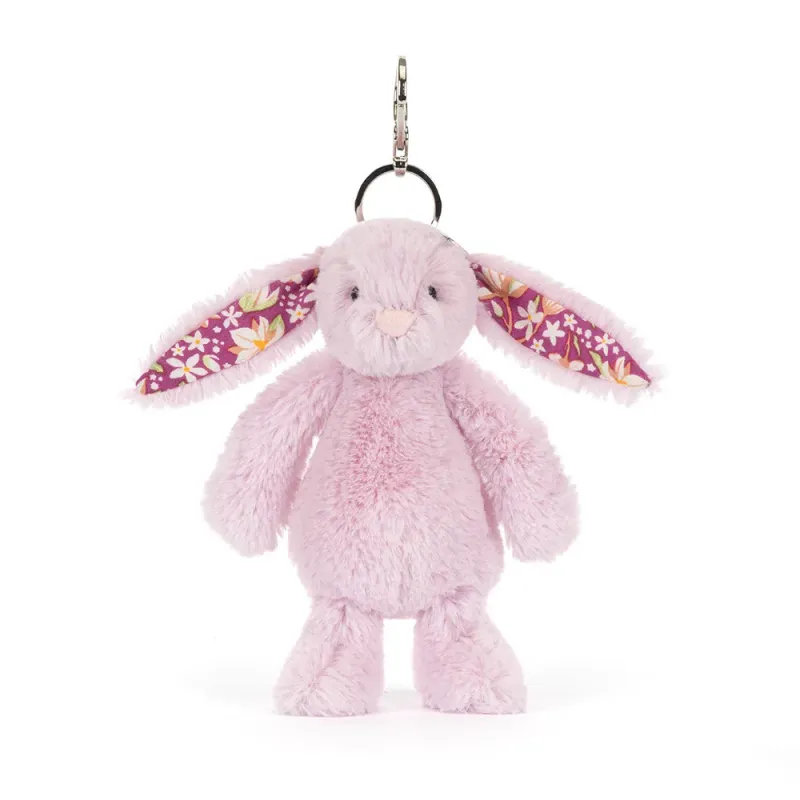 Jellycat Bashful Bunny Taschenanhänger kleiner Plüschhase mit silbernem Clip Vorderansicht