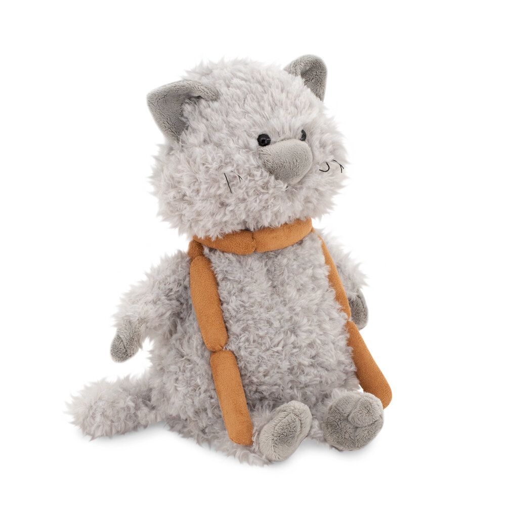 Katze mit Wurstkette - Orange Toys Orange Toys Katze mit Wurstkette OS069/25 Plüschkatze grau sitzend Orange Life seitlich