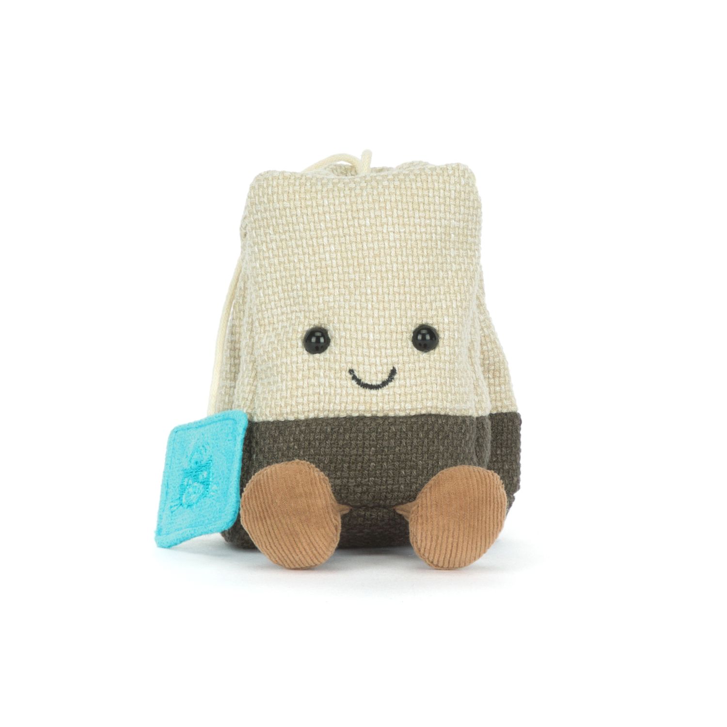 Jellycat Amuseable Steepy Tea Bag Plüsch Teebeutel mit braun Kordfüßchen